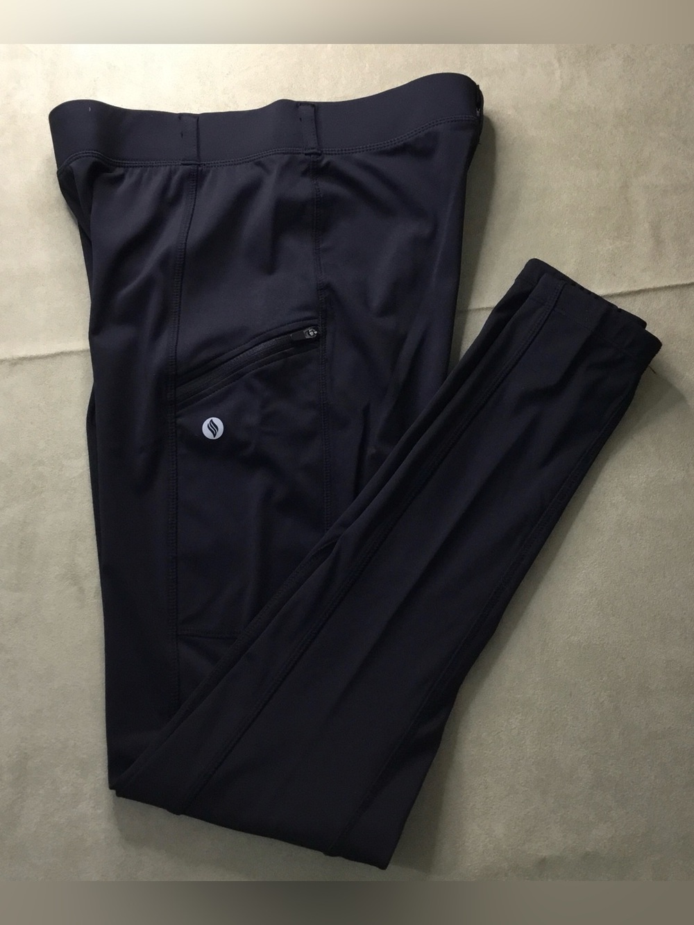 Santini Girls Black Athletic side pockets knee Patch Leggings - K324